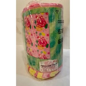 The Golden Girls Micromink Throw Blanket Pink Tropical Flamingo Design